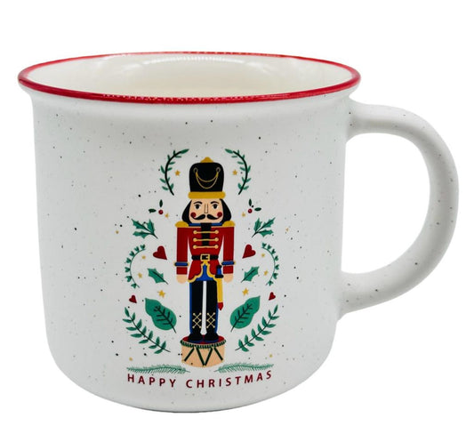 Nussknacker Tasse, Weihnachtstasse mit Nussknacker Happy Christmas 